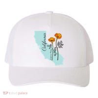 California Poppy Flower Yupoong Adult 5-Panel Trucker Hat thumb 0