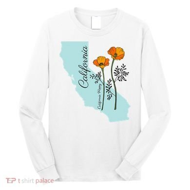 California Poppy Flower Long Sleeve Shirt