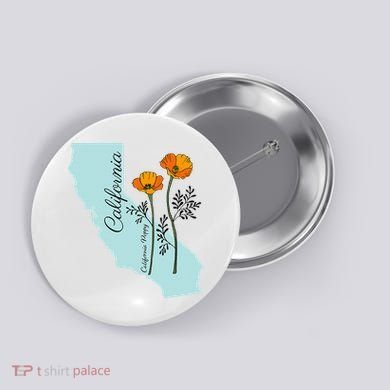 California Poppy Flower Button