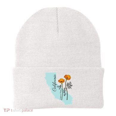 California Poppy Flower Beanie
