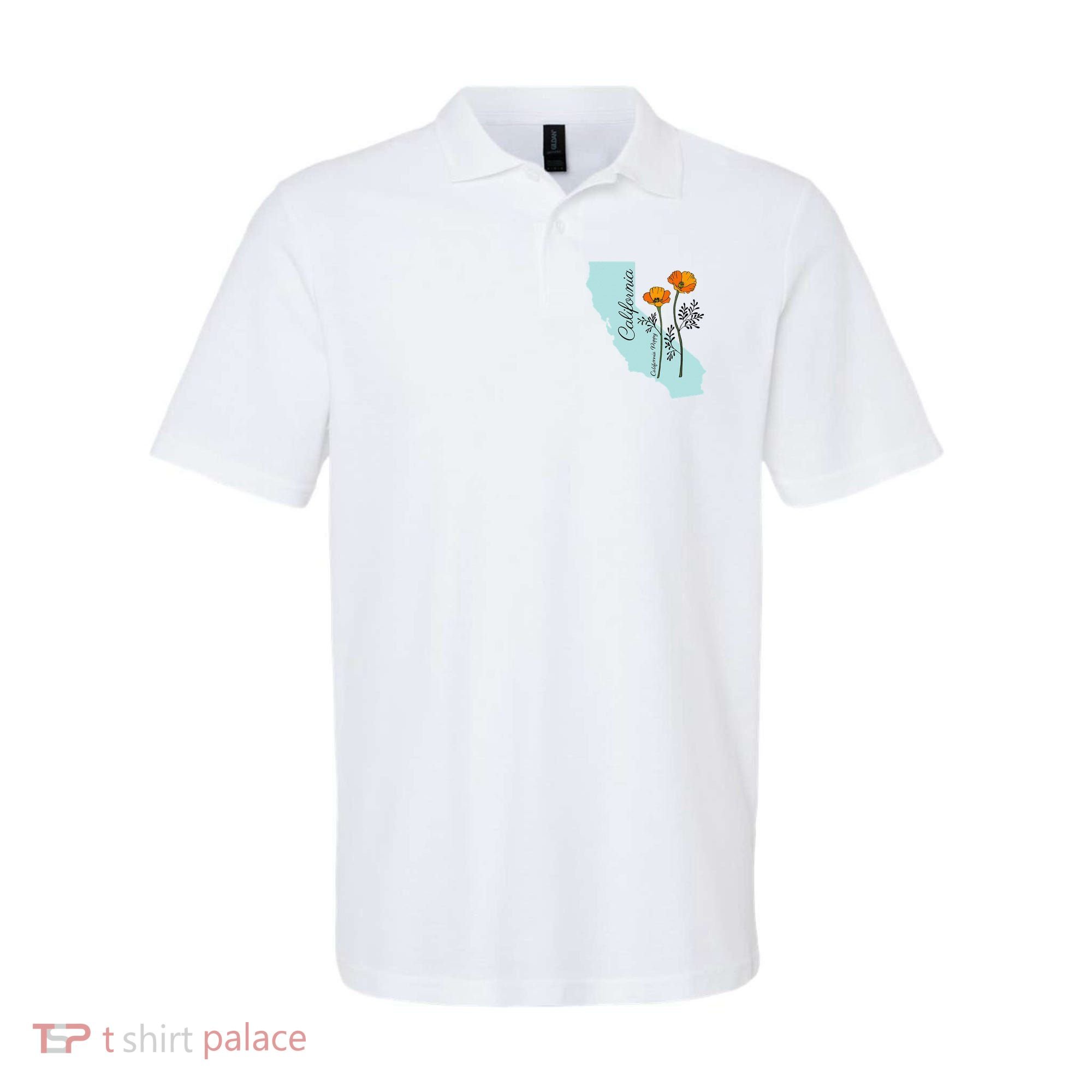 California Poppy Flower Polo