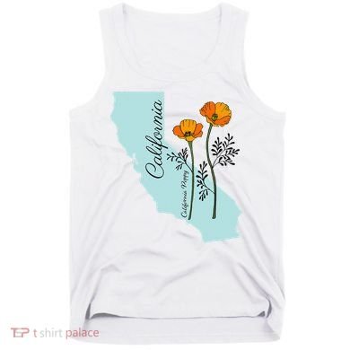 California Poppy Flower Tank Top