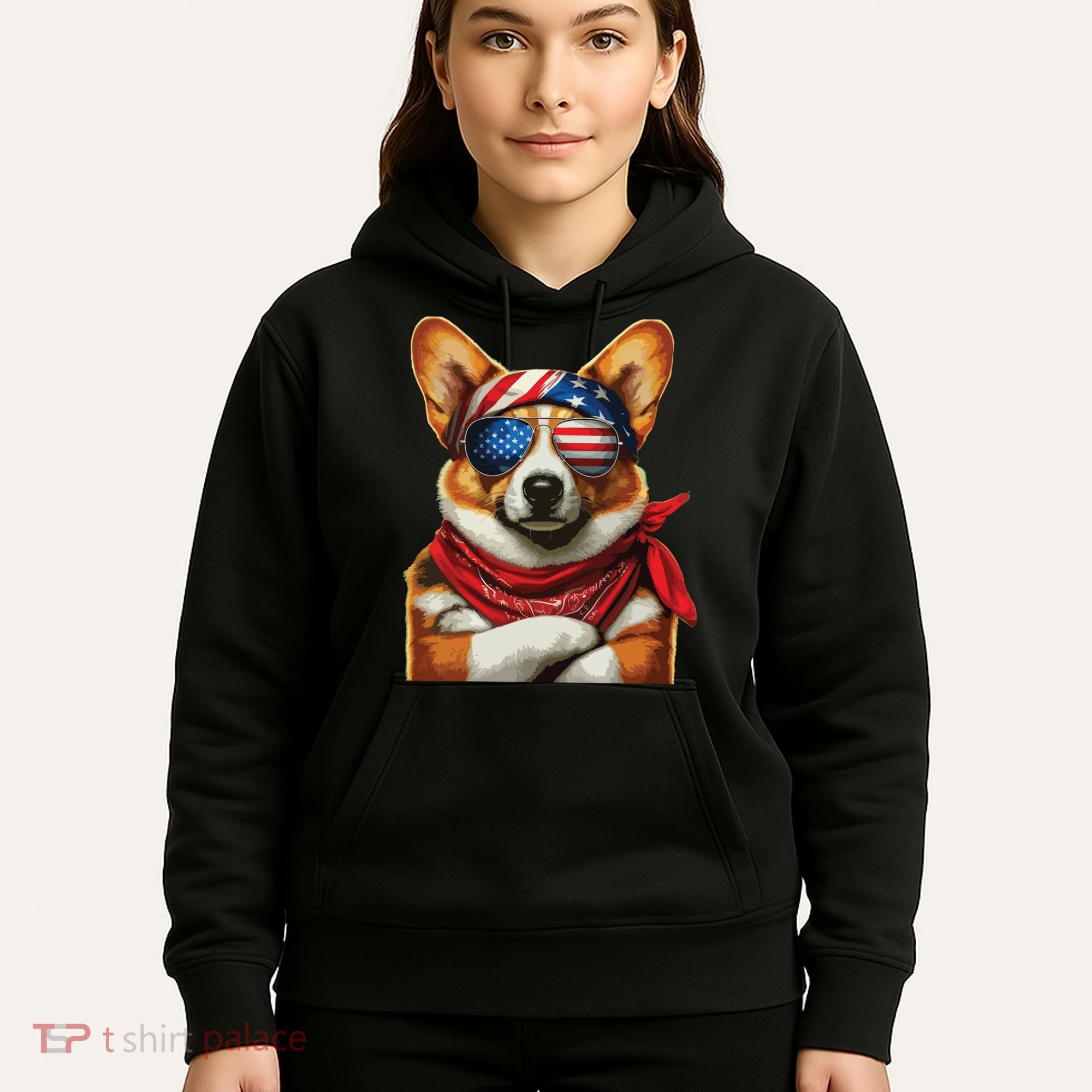Corgi Patriotic Fourth Of July Hoodie