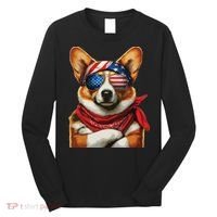 Corgi Patriotic Fourth Of July Long Sleeve Shirt thumb 0