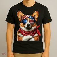 Corgi Patriotic Fourth Of July T-Shirt thumb 3