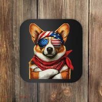 Corgi Patriotic Fourth Of July Coaster thumb 0