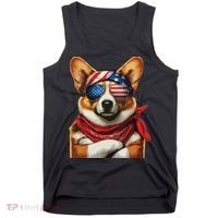 Corgi Patriotic Fourth Of July Tank Top thumb 0