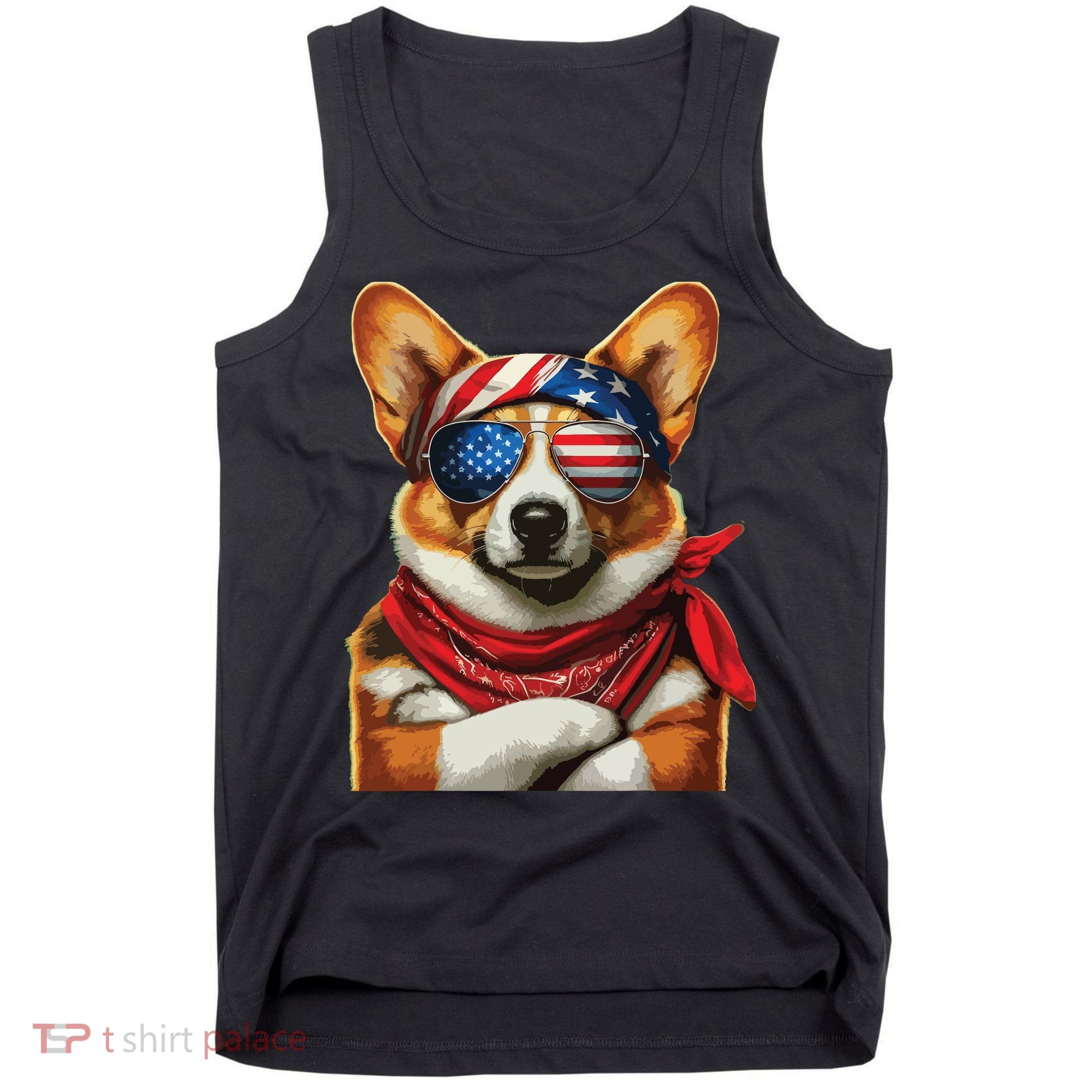 Corgi Patriotic Fourth Of July Tank Top
