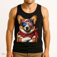 Corgi Patriotic Fourth Of July Tank Top thumb 3