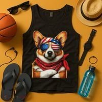 Corgi Patriotic Fourth Of July Tank Top thumb 4