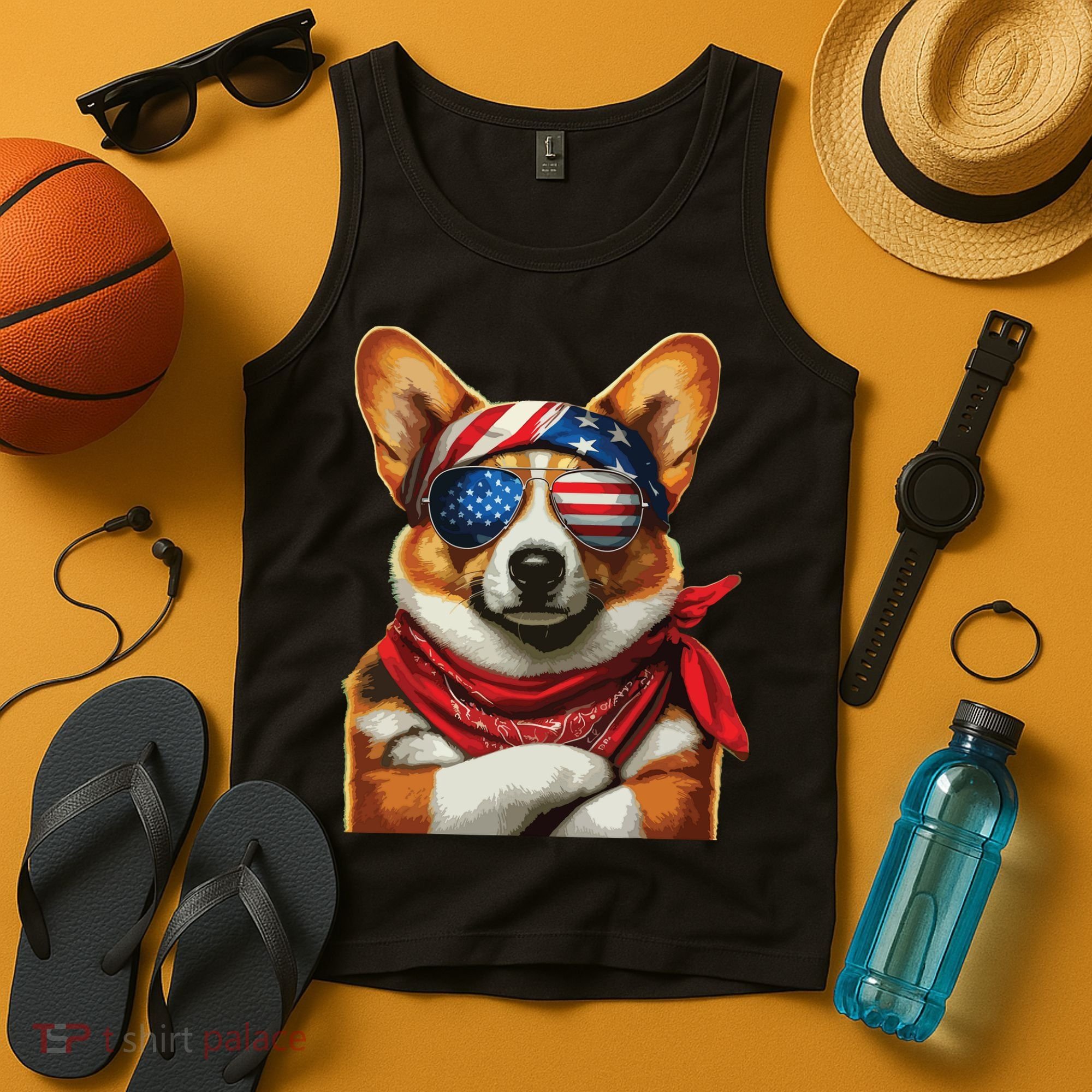 Corgi Patriotic Fourth Of July Tank Top