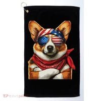Corgi Patriotic Fourth Of July Golf Towel thumb 0