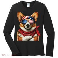 Corgi Patriotic Fourth Of July Women's Long Sleeve Shirt thumb 0