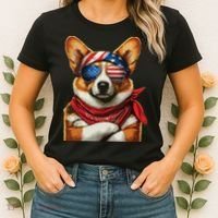 Corgi Patriotic Fourth Of July Women's T-Shirt thumb 2
