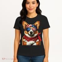 Corgi Patriotic Fourth Of July Women's T-Shirt thumb 4