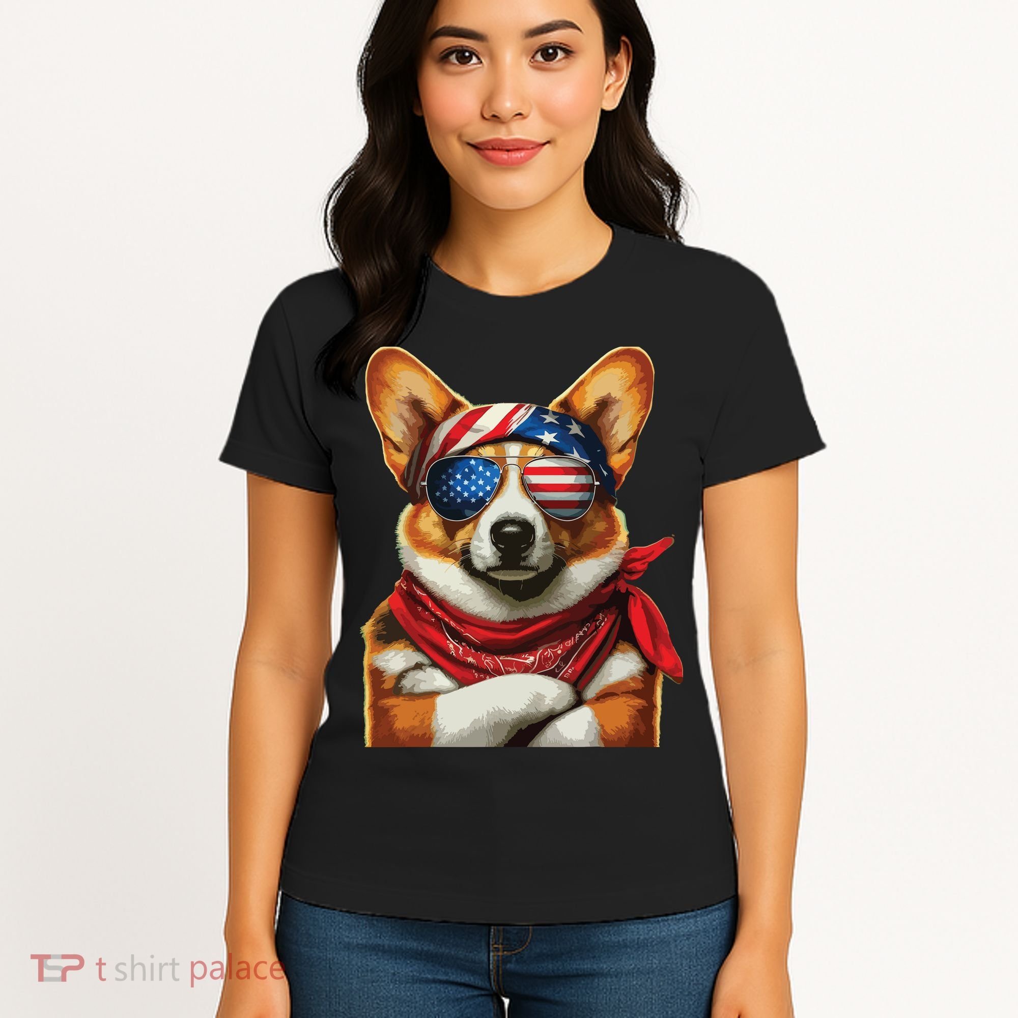 Corgi Patriotic Fourth Of July Women's T-Shirt
