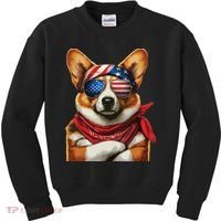 Corgi Patriotic Fourth Of July Kids Sweatshirt thumb 0