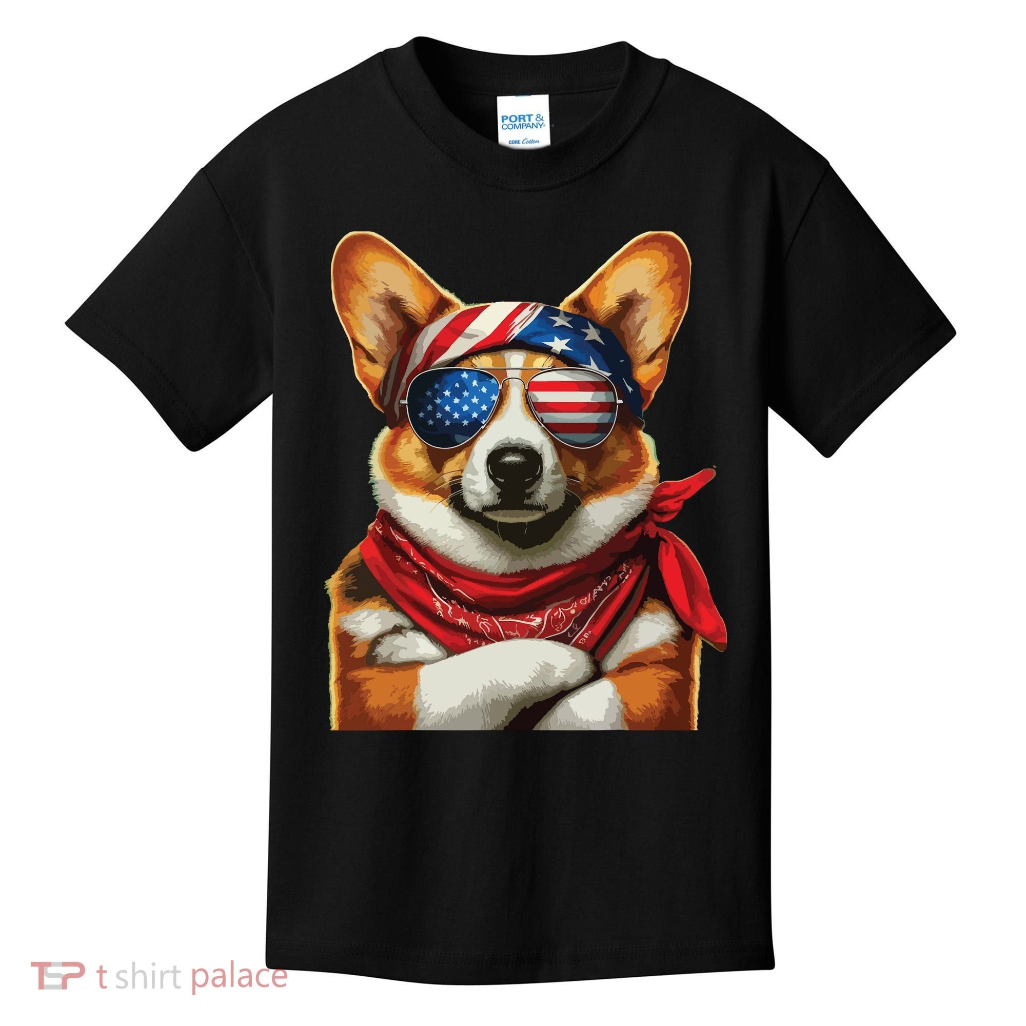 Corgi Patriotic Fourth Of July Kids T-Shirt