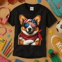 Corgi Patriotic Fourth Of July Kids T-Shirt thumb 3