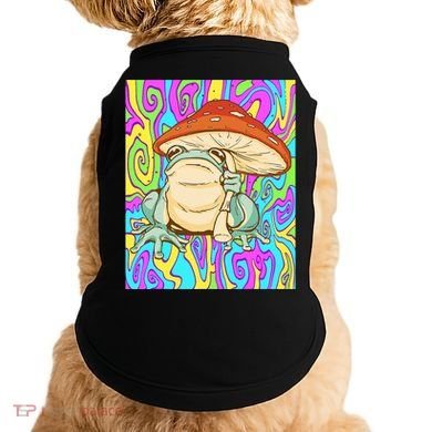 Chief Psychedelic Frog Toad Holding Trippy Mushroom Doggie Tank