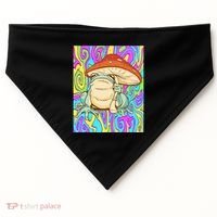 Chief Psychedelic Frog Toad Holding Trippy Mushroom USA-Made Doggie Bandana thumb 0