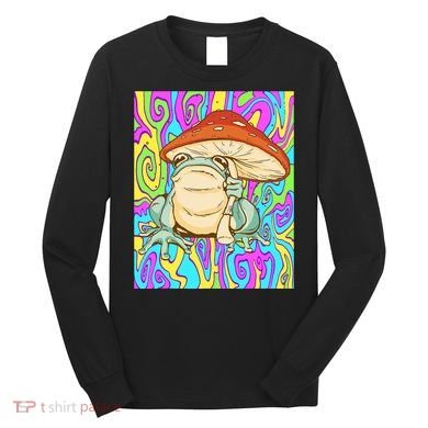 Chief Psychedelic Frog Toad Holding Trippy Mushroom Long Sleeve Shirt