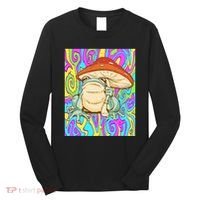 Chief Psychedelic Frog Toad Holding Trippy Mushroom Long Sleeve Shirt thumb 0