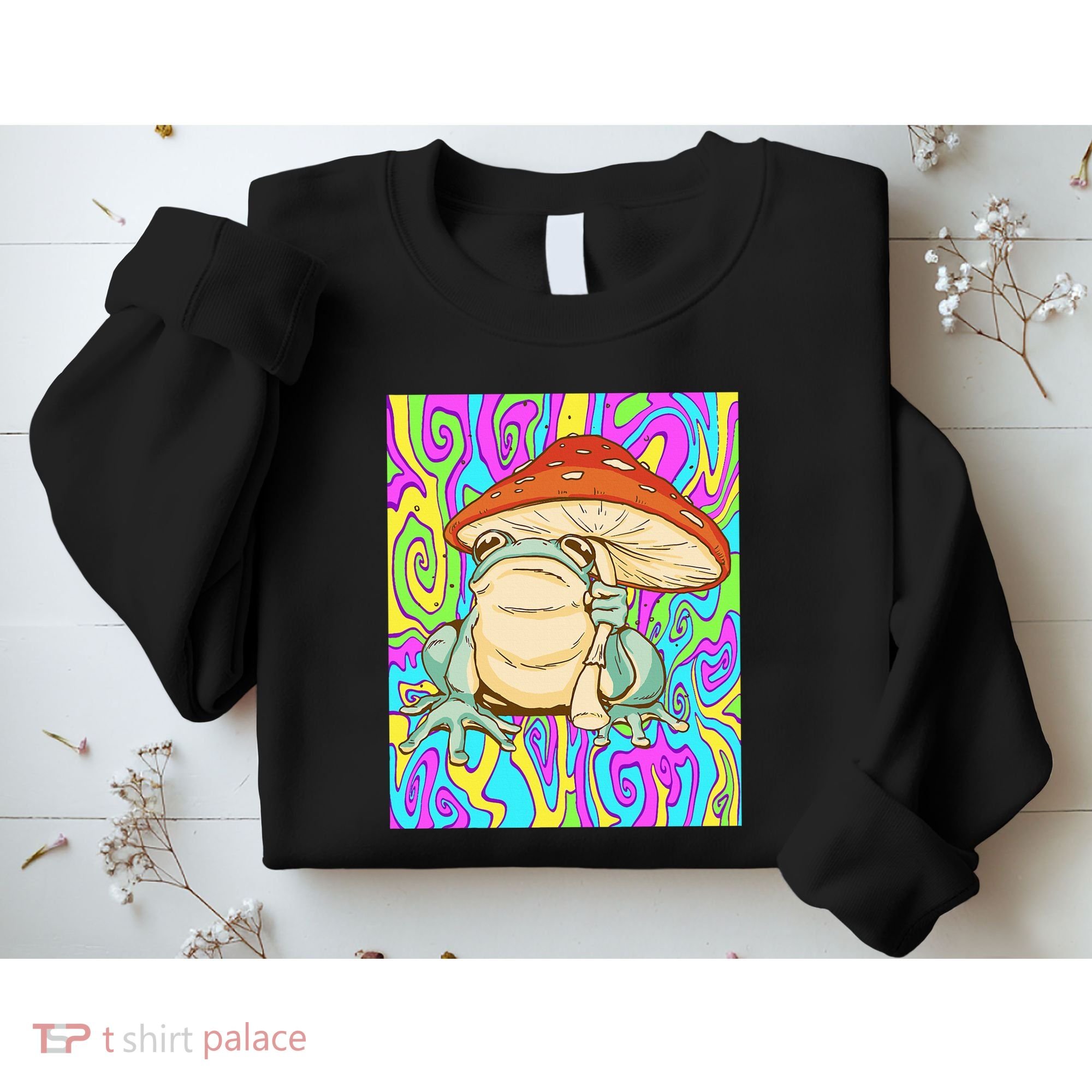 Chief Psychedelic Frog Toad Holding Trippy Mushroom Sweatshirt