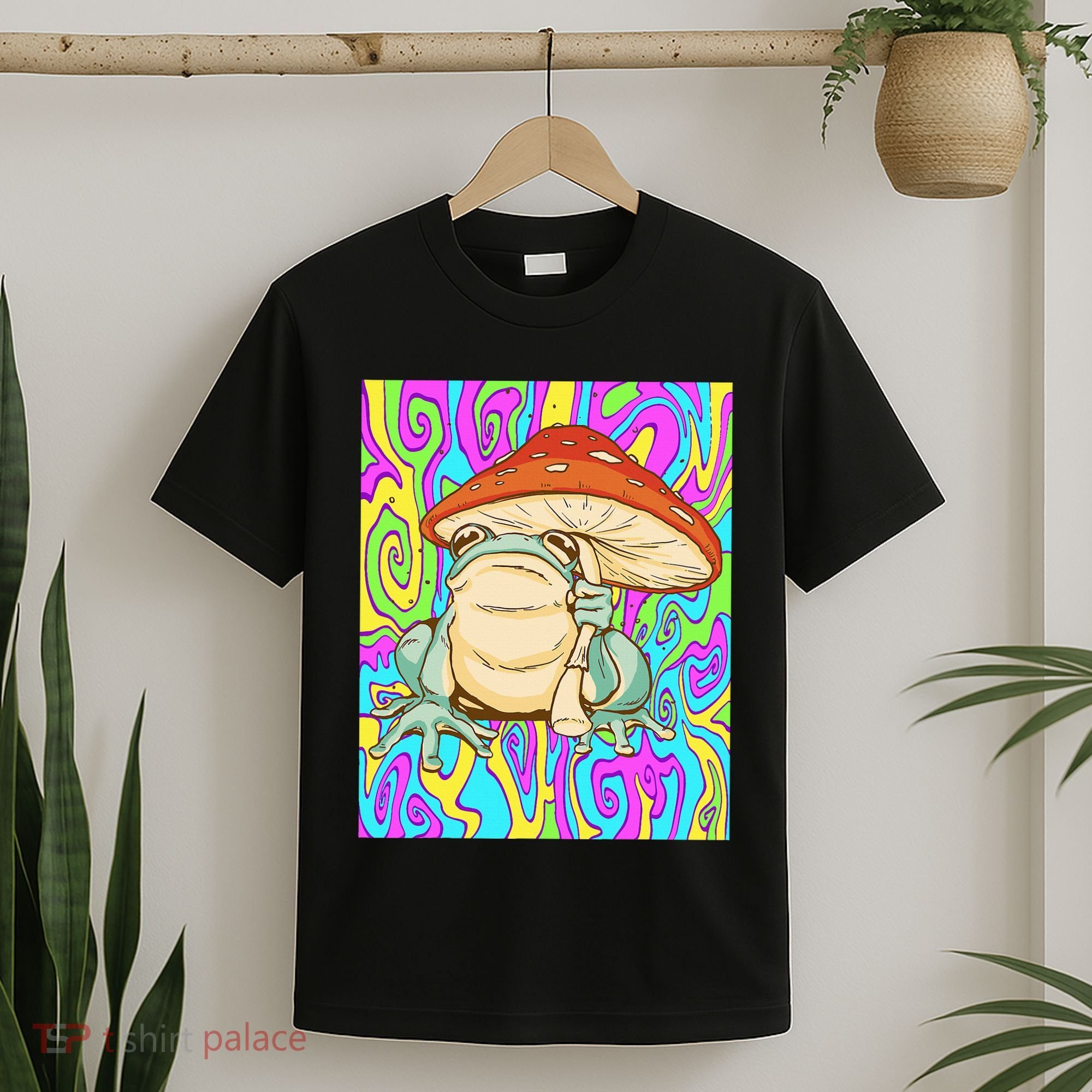 Chief Psychedelic Frog Toad Holding Trippy Mushroom T-Shirt