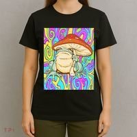 Chief Psychedelic Frog Toad Holding Trippy Mushroom T-Shirt thumb 4