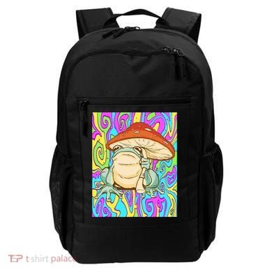 Chief Psychedelic Frog Toad Holding Trippy Mushroom Backpack