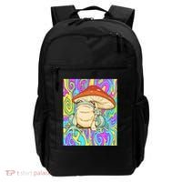Chief Psychedelic Frog Toad Holding Trippy Mushroom Backpack thumb 0