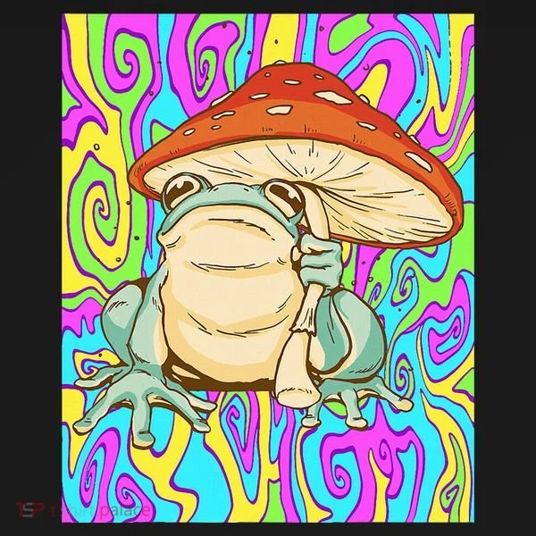 Chief Psychedelic Frog Toad Holding Trippy Mushroom Bucket Hat