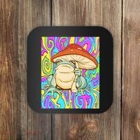 Chief Psychedelic Frog Toad Holding Trippy Mushroom Coaster thumb 0
