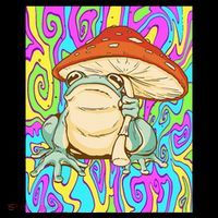 Chief Psychedelic Frog Toad Holding Trippy Mushroom Coaster thumb 2