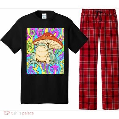 Chief Psychedelic Frog Toad Holding Trippy Mushroom Pajama Set