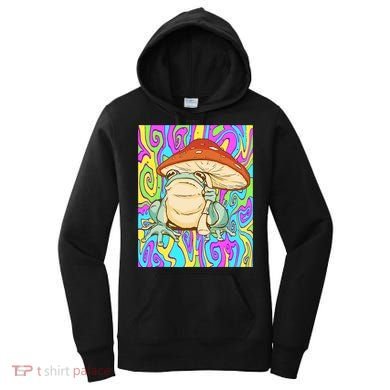 Chief Psychedelic Frog Toad Holding Trippy Mushroom Women's Hoodie