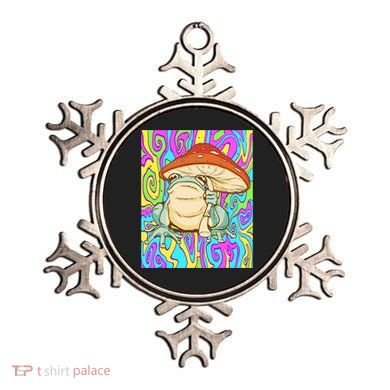 Chief Psychedelic Frog Toad Holding Trippy Mushroom Ornament
