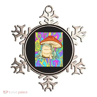 Chief Psychedelic Frog Toad Holding Trippy Mushroom Ornament