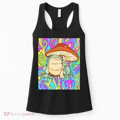 Chief Psychedelic Frog Toad Holding Trippy Mushroom Women's Tank Top