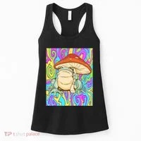 Chief Psychedelic Frog Toad Holding Trippy Mushroom Women's Tank Top thumb 0