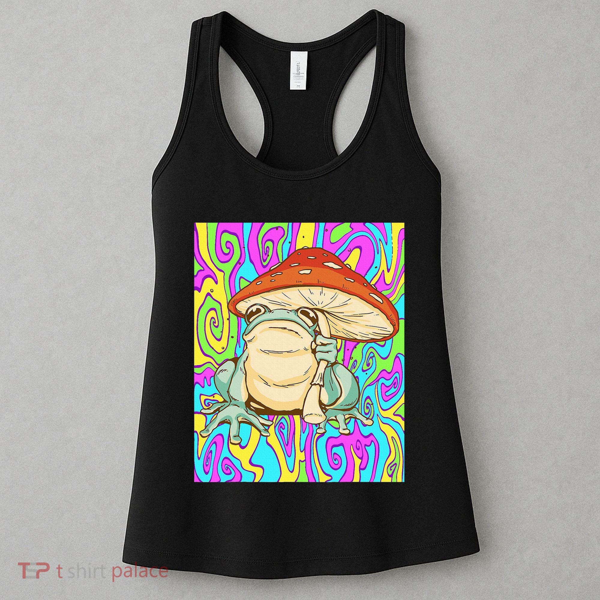 Chief Psychedelic Frog Toad Holding Trippy Mushroom Women's Tank Top