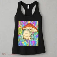 Chief Psychedelic Frog Toad Holding Trippy Mushroom Women's Tank Top thumb 3