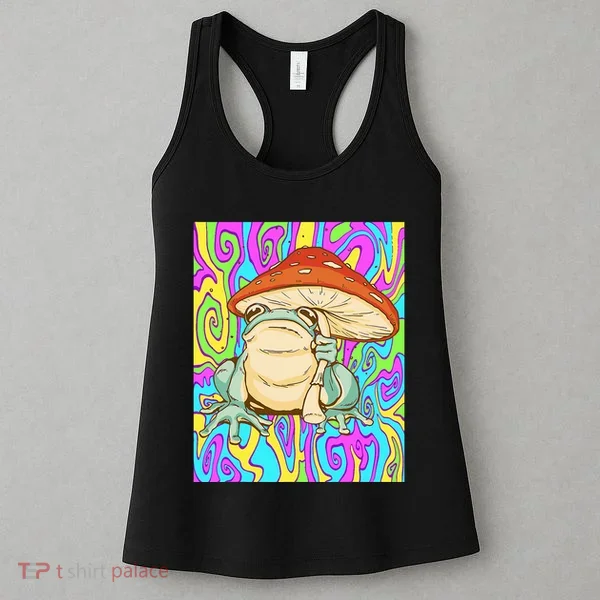 Chief Psychedelic Frog Toad Holding Trippy Mushroom Women's Tank Top