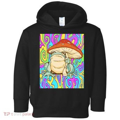 Chief Psychedelic Frog Toad Holding Trippy Mushroom Toddler Hoodie
