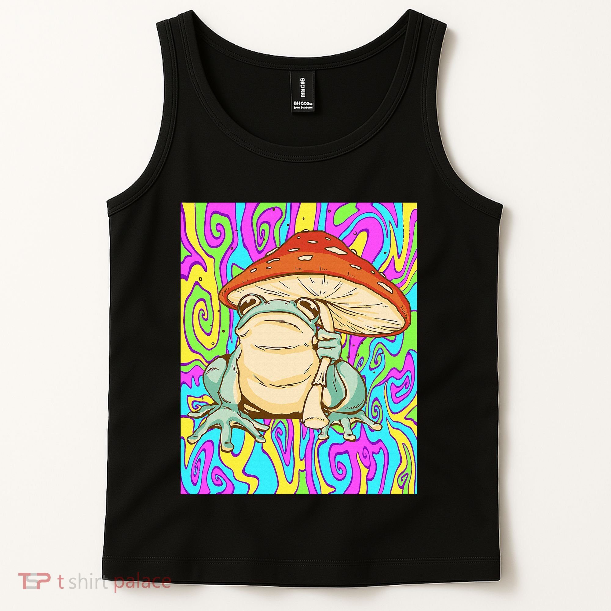 Chief Psychedelic Frog Toad Holding Trippy Mushroom Tank Top