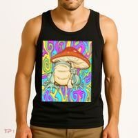 Chief Psychedelic Frog Toad Holding Trippy Mushroom Tank Top thumb 3