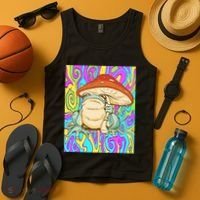 Chief Psychedelic Frog Toad Holding Trippy Mushroom Tank Top thumb 4