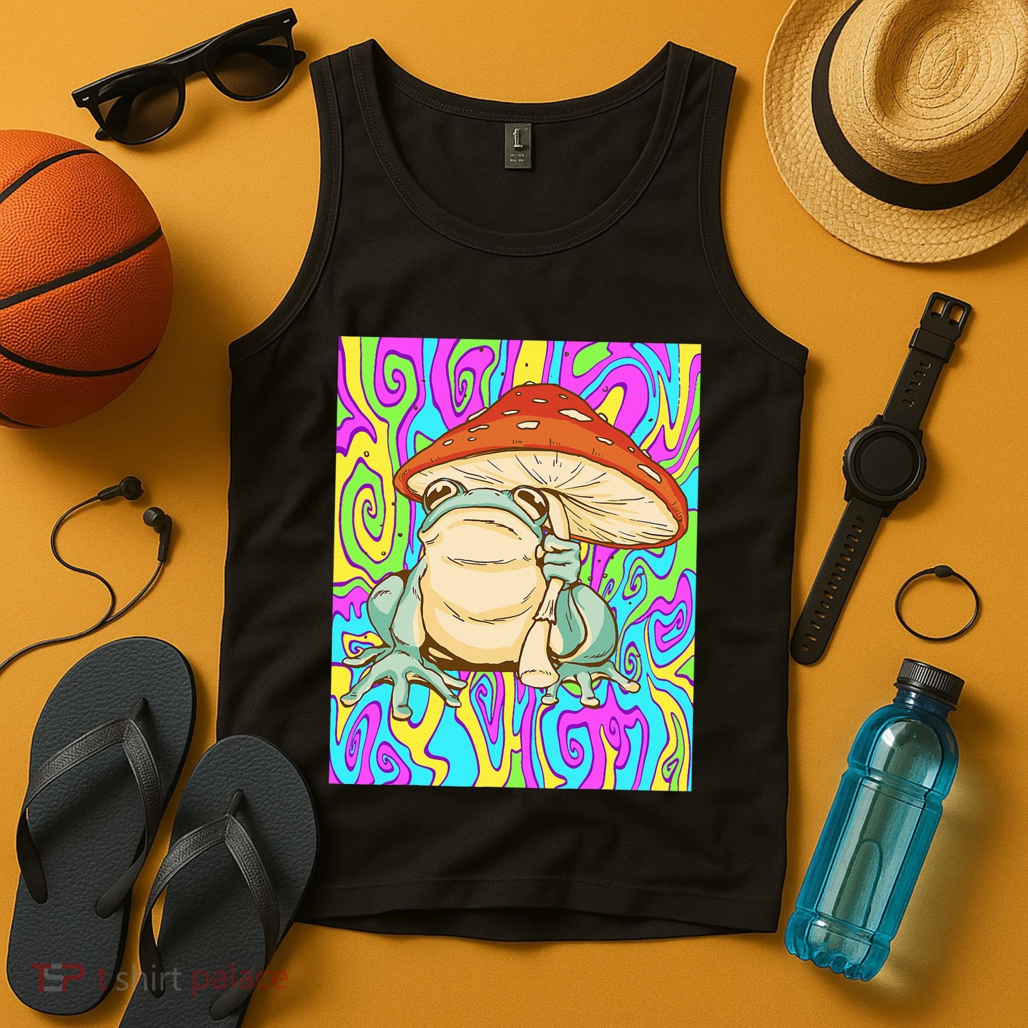 Chief Psychedelic Frog Toad Holding Trippy Mushroom Tank Top