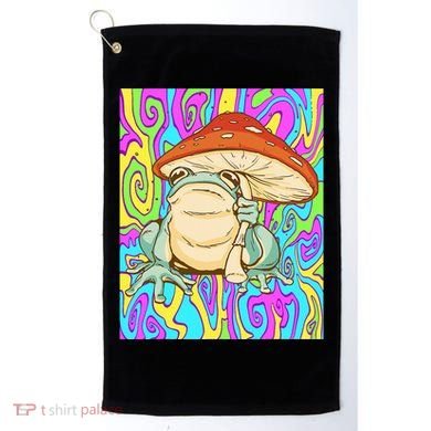 Chief Psychedelic Frog Toad Holding Trippy Mushroom Golf Towel
